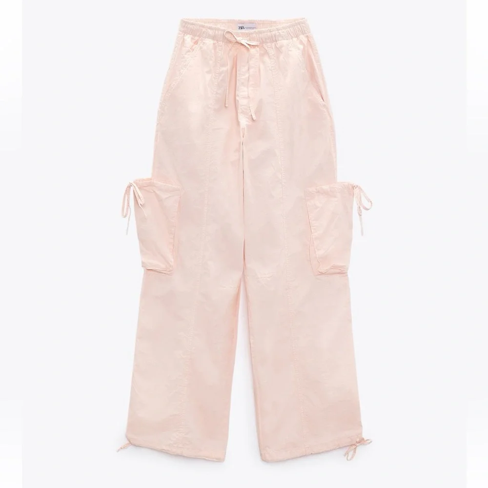 Zara Light Pink Parachute Pants / Size S - Picture 1 of 5